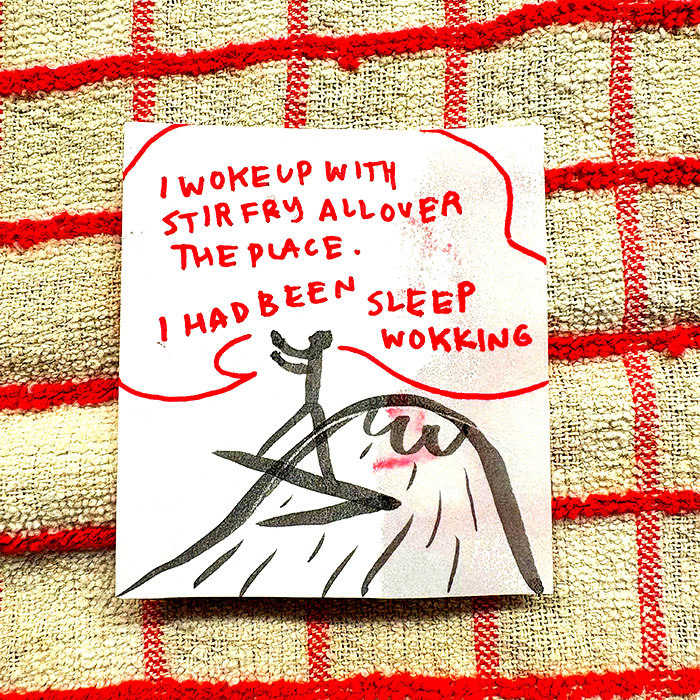 lunch note of weird drawing