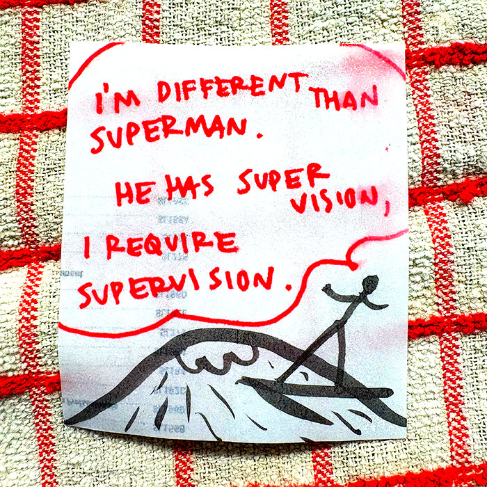 lunch note of weird drawing
