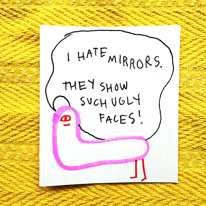 lunch note of weird drawing