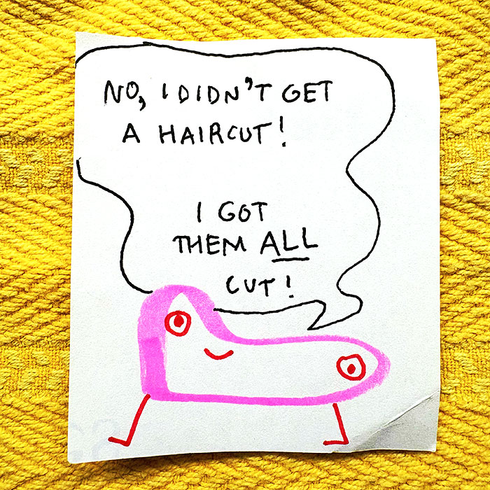 lunch note of weird drawing