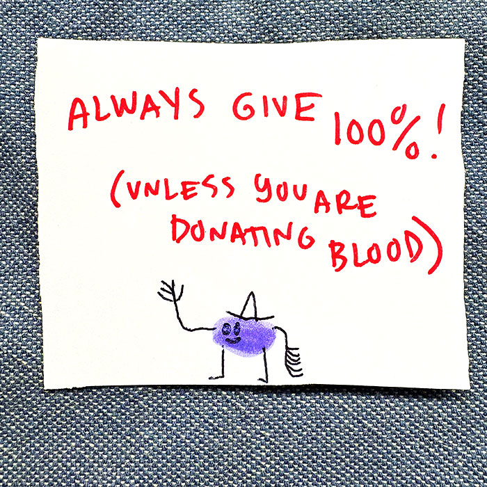 lunch note of weird drawing