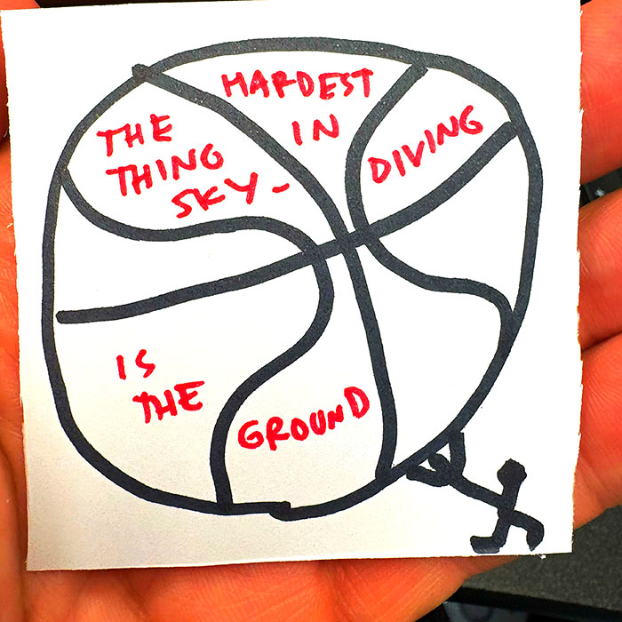 lunch note of weird drawing