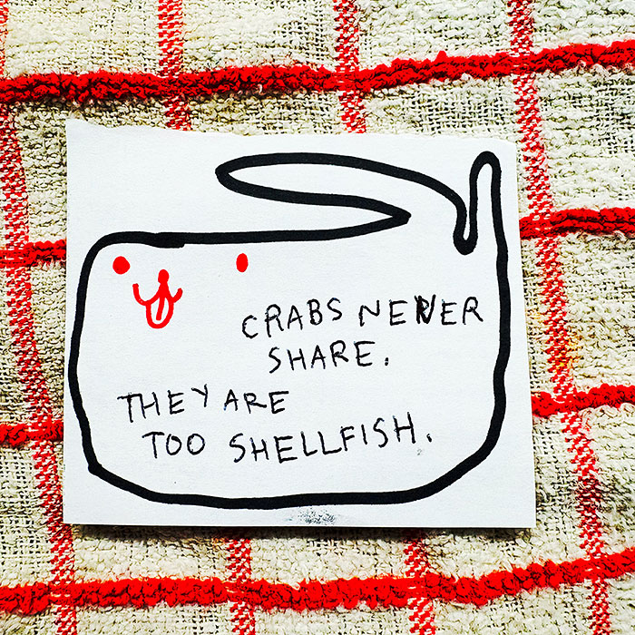 lunch note of weird drawing