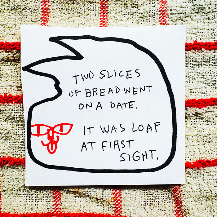 lunch note of weird drawing