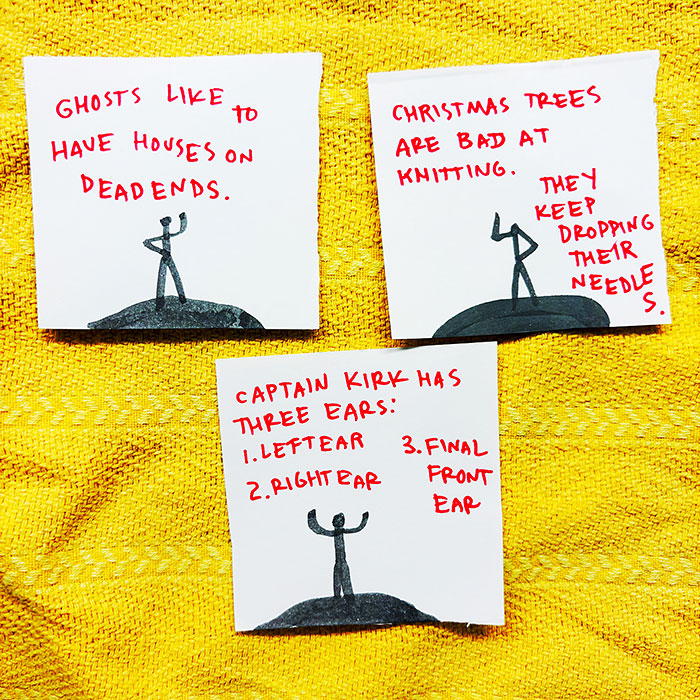 lunch note of weird drawing