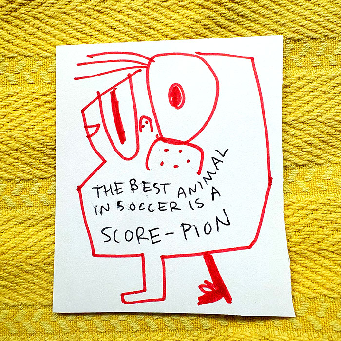 lunch note of weird drawing