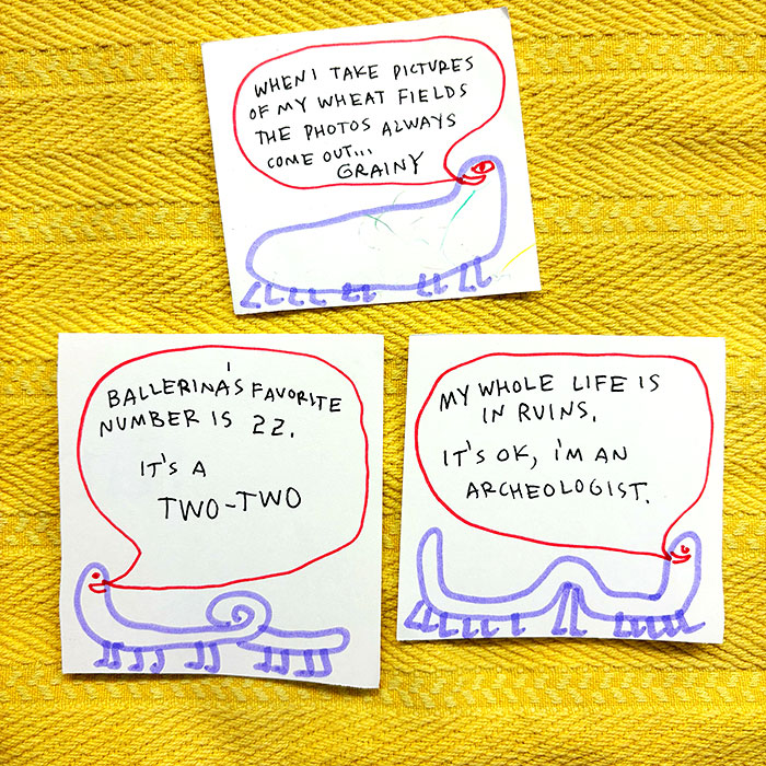 lunch note of weird drawing