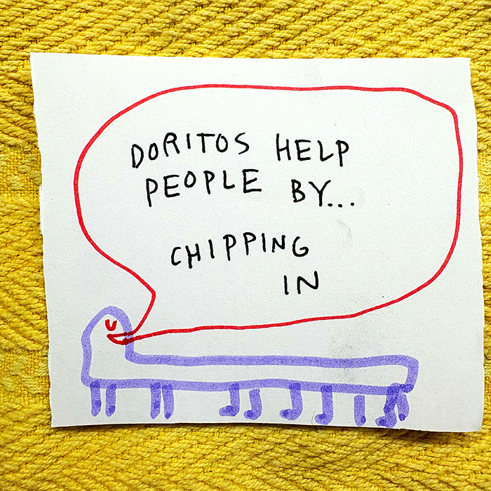 lunch note of weird drawing