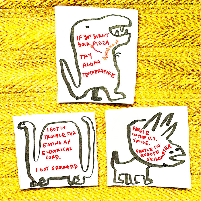 lunch note of weird drawing