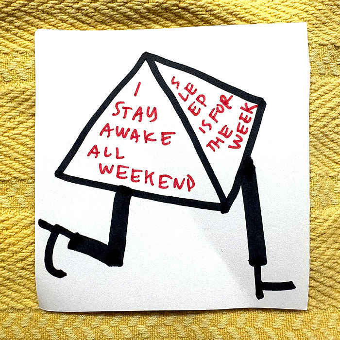 lunch note of weird drawing