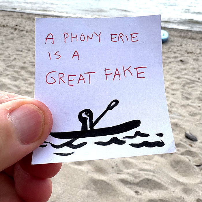 lunch note of weird drawing