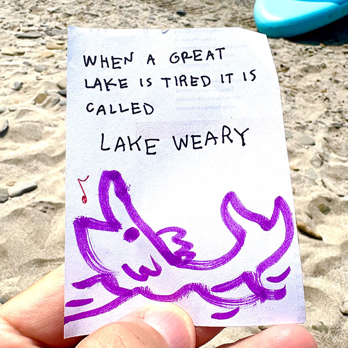 lunch note of weird drawing