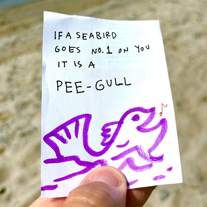 lunch note of weird drawing