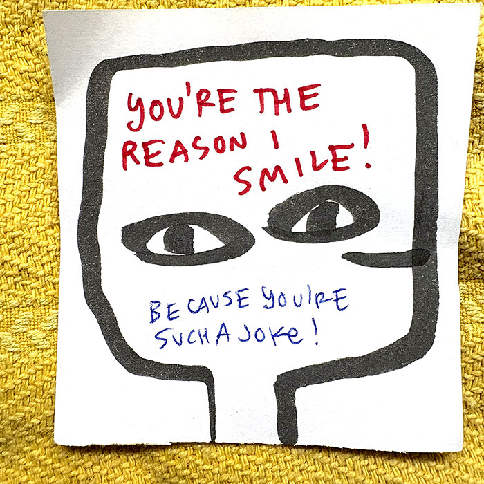 lunch note of weird drawing