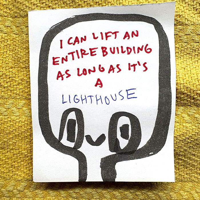 lunch note of weird drawing