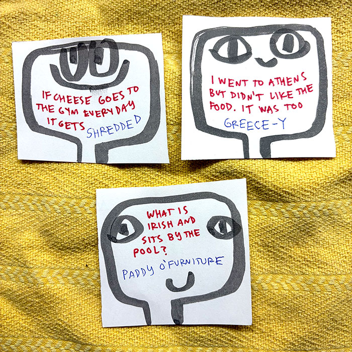 lunch note of weird drawing
