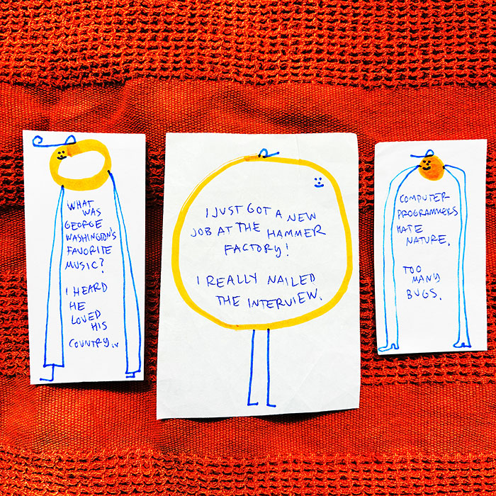 lunch note of weird drawing
