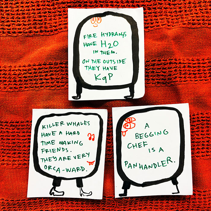lunch note of weird drawing