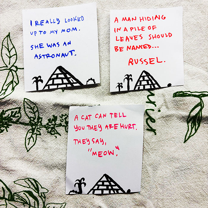 lunch note of weird drawing