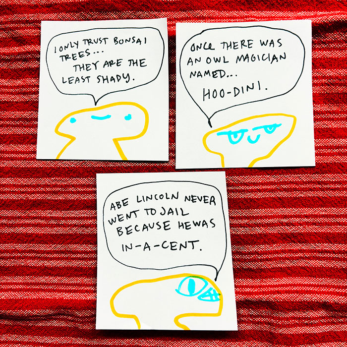 lunch note of weird drawing