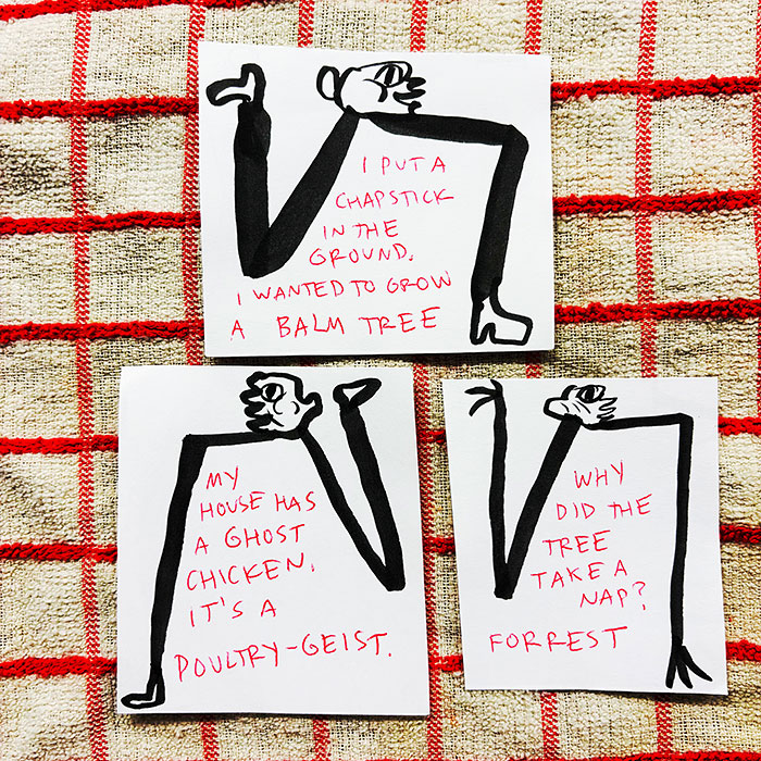 lunch note of weird drawing