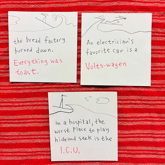 lunch note of weird drawing