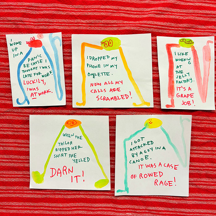 lunch note of weird drawing