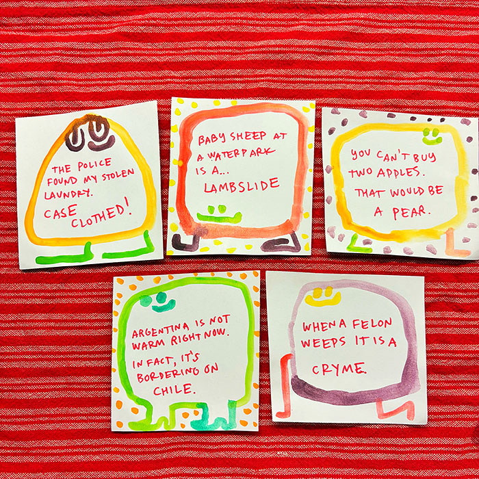 lunch note of weird drawing
