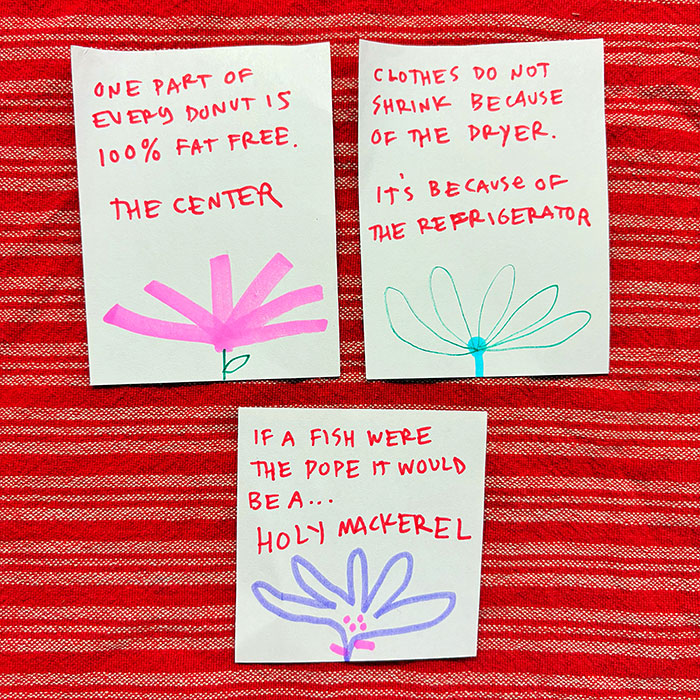 lunch note of weird drawing