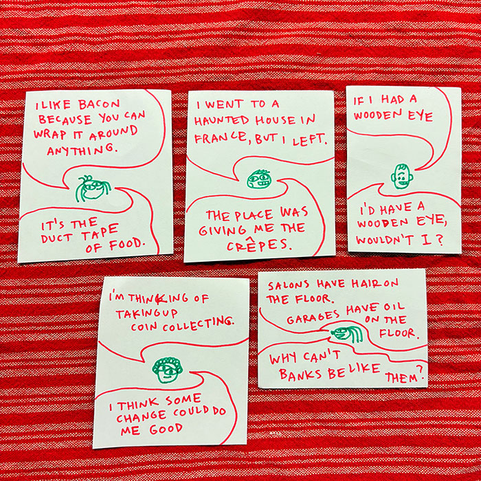 lunch note of weird drawing