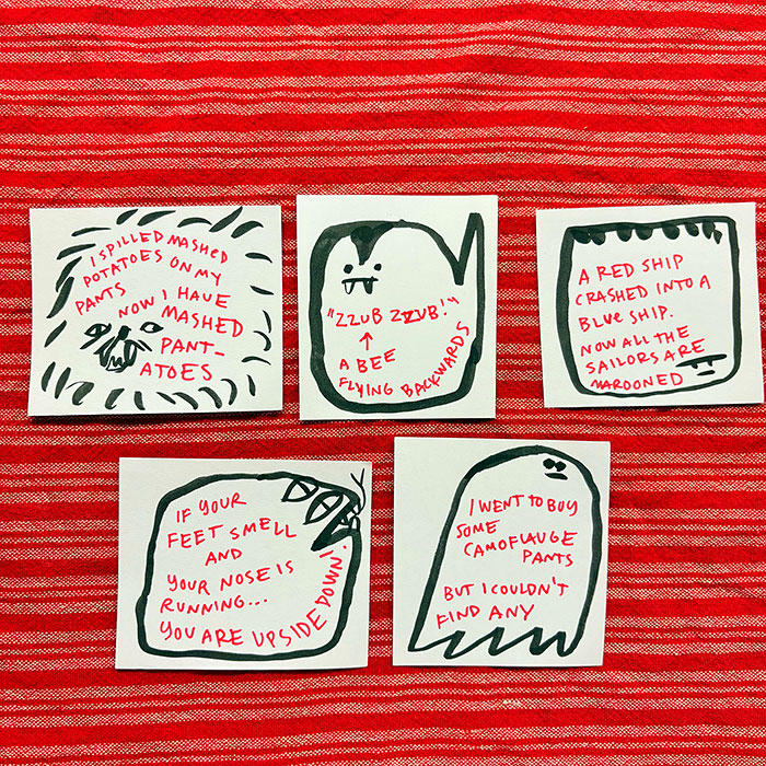 lunch note of weird drawing