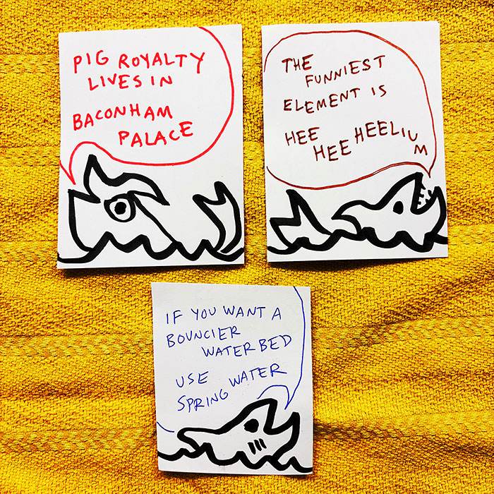 lunch note of weird drawing
