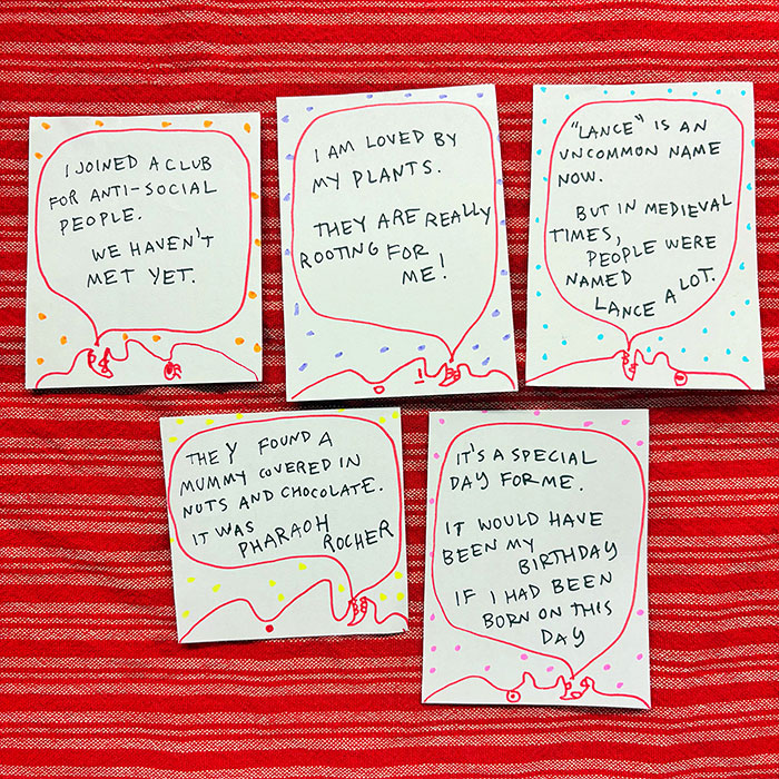 lunch note of weird drawing