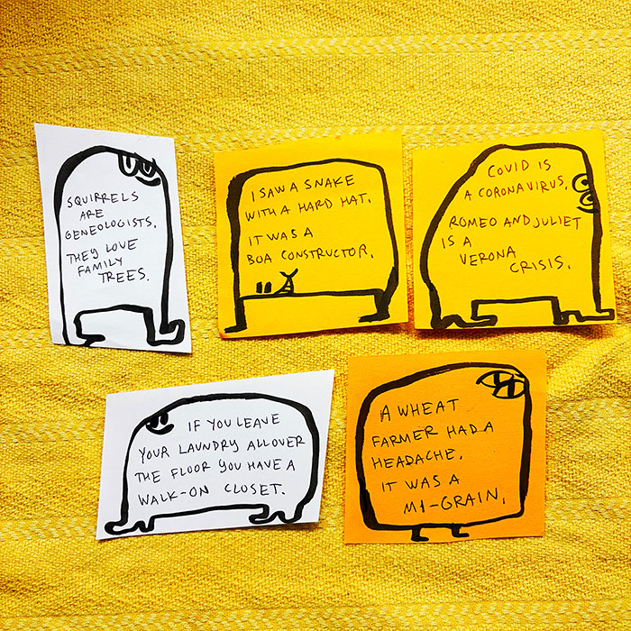 lunch note of weird drawing
