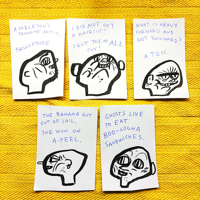 lunch note of weird drawing