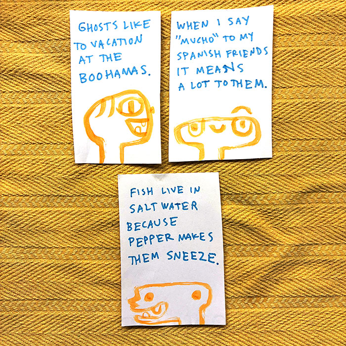 lunch note of weird drawing