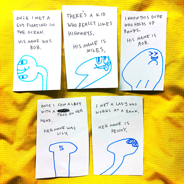 lunch note of weird drawing