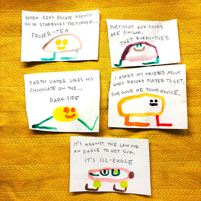 lunch note of weird drawing