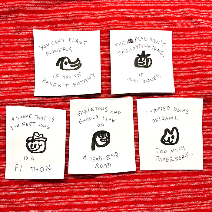 lunch note of weird drawing