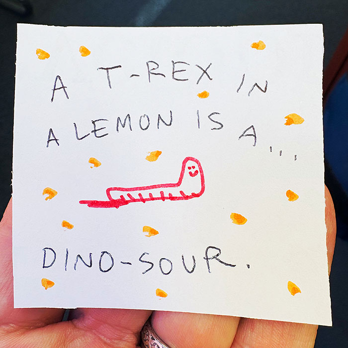 lunch note of weird drawing