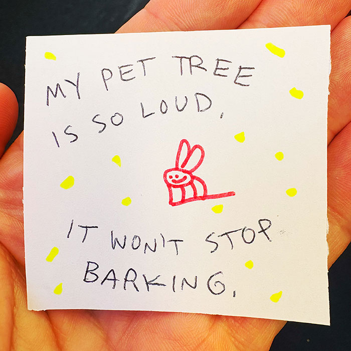 lunch note of weird drawing