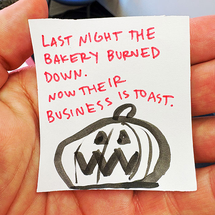 lunch note of weird drawing
