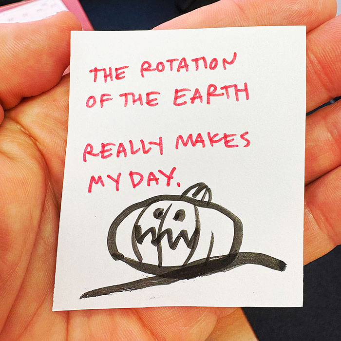 lunch note of weird drawing