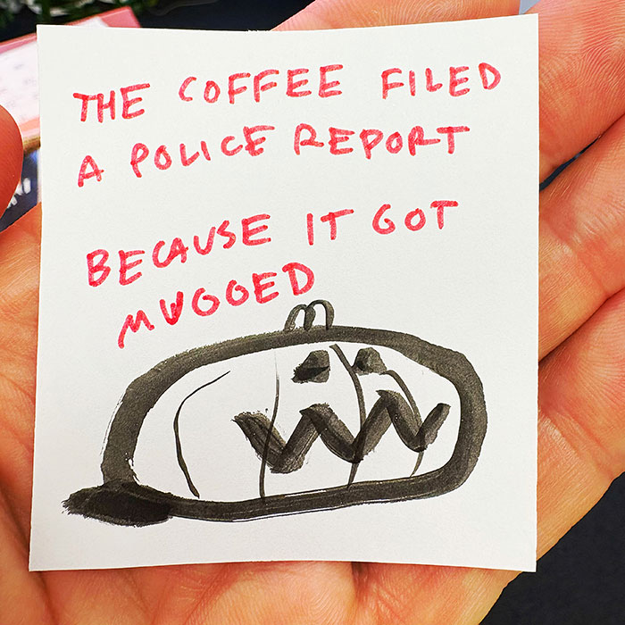 lunch note of weird drawing