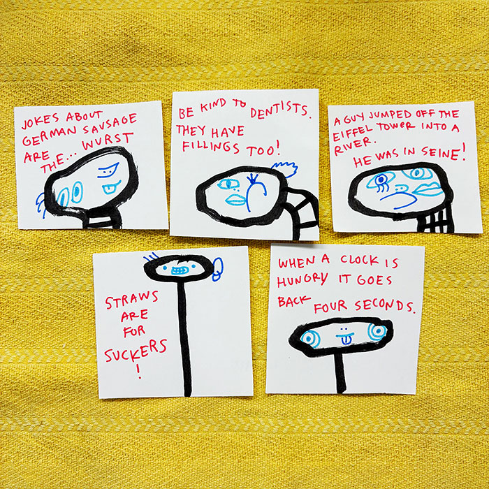 lunch note of weird drawing