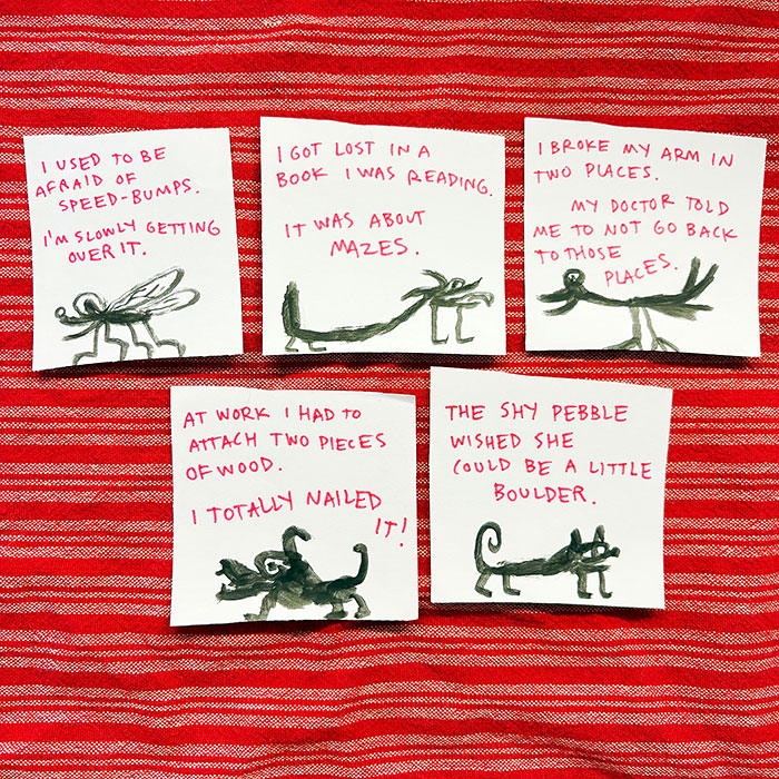 lunch note of weird drawing