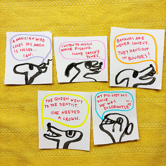 lunch note of weird drawing