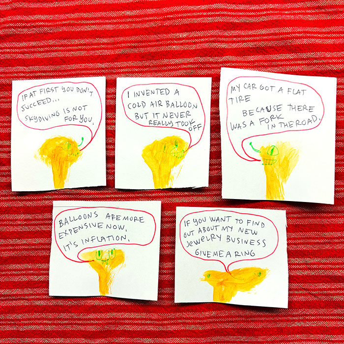lunch note of weird drawing