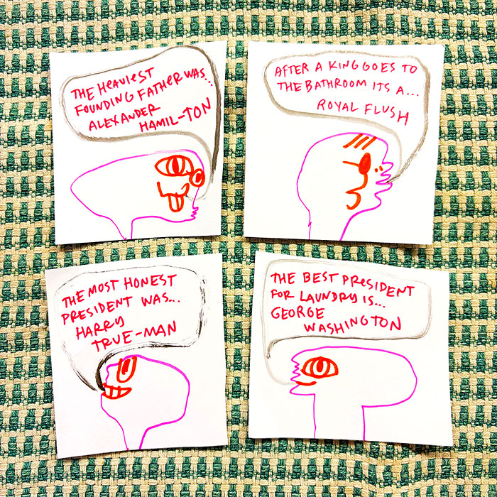 lunch note of weird drawing