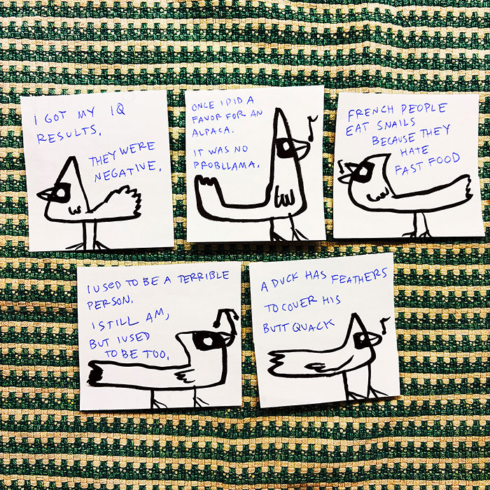 lunch note of weird drawing